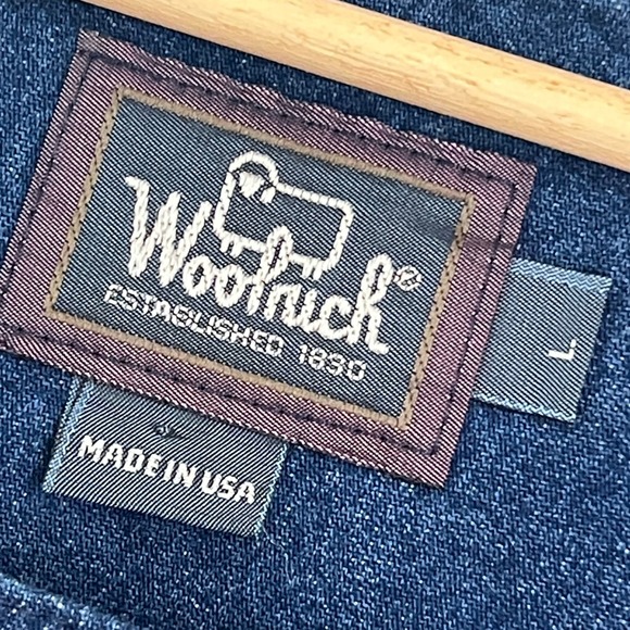 Woolrich Denim Pinafore Dress Cottagecore Women Size L Indigo Cotton Made in USA - Picture 8 of 10